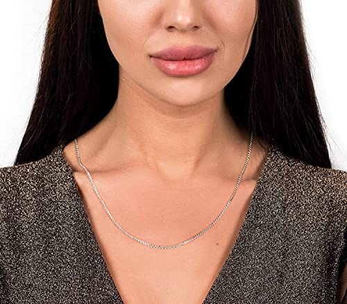 Savlano 925 Sterling Silver 1.8 MM Solid Curb Cuban Link Chain Necklace For Men & Women - Made in Italy Comes With a Gift Box4