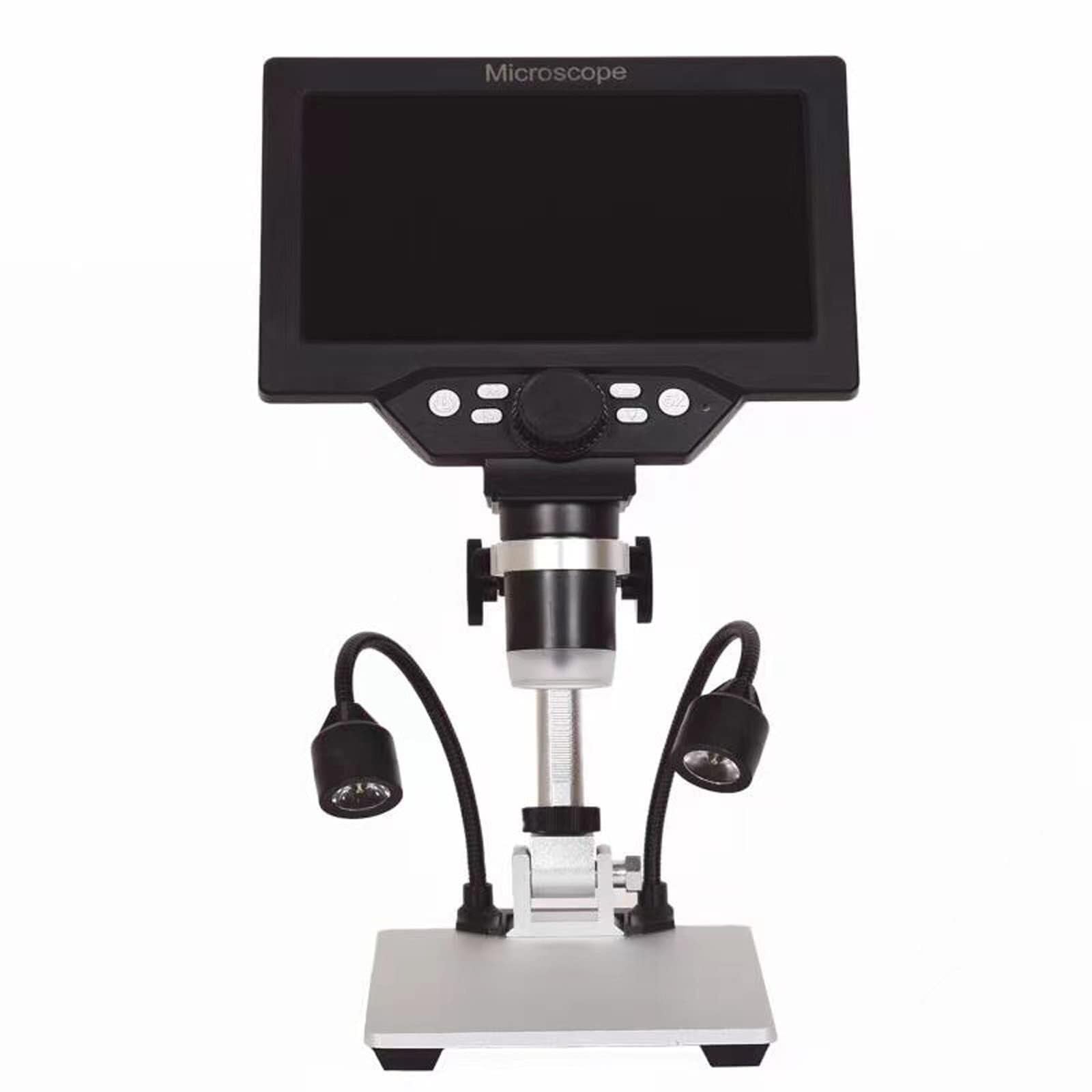 7-calowy mikroskop cyfrowy LCD z powiększeniem 1X-1200X, 8 świateł LED, kamera HD do monety, lutowania PCB i używania dzieci