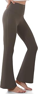 GroYolan Pantalones de Yoga Mujer Cintura Alta, Pantalones Acampanados con Control de Barriga, Yoga Pants Bootcut Elásticos para Fitness Pilates Trabajo Casual