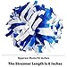 Gbateri 2 PCS Plastic Cheerleading Pom Poms with Baton Handle, 6 Inches Cheerleader Pom Poms, Cheer Pom Pom Cheerleading Poms for Kids Adults Team Spirit Sports Dance Cheering(Royal Blue and White)