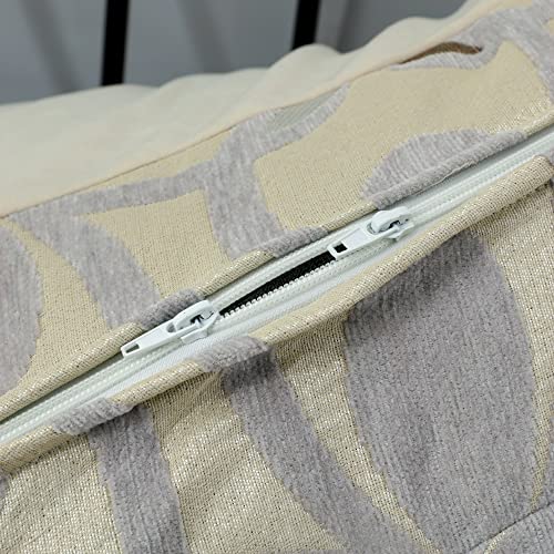 Octorose Full Size 3 Side Zipper Upholstery Chenille Beige/Lt.grey Futon Cover Slipcover/Sofa Day Bed Mattress Cover/Machine Washable Couch Protector (Cover Only) (Chenille-Grey) #TOP3