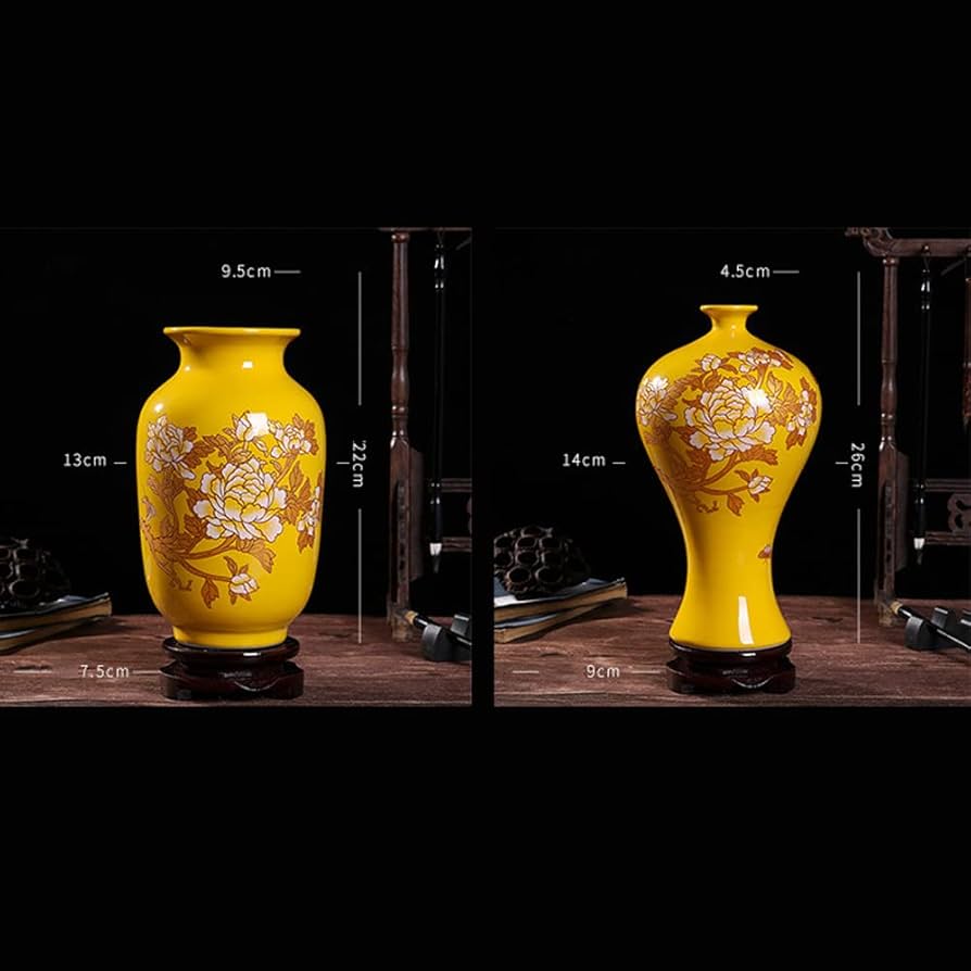 Amazon.co.jp: 中国 赤 景徳鎮 陶磁器 装飾花瓶 家庭用 リビングルーム