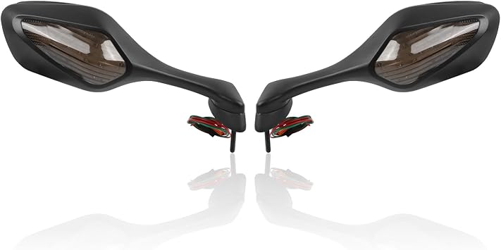 Turn Signal Mirrors Adjustable Side Rearview Mirror Replacement for Honda CBR1000RR CBR 1000 RR 2008-2016 2009 2010 2011 / VFR1200 2010-2012Smoky Black