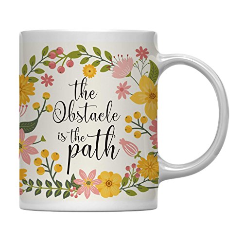 Andaz Press 11oz. Floral Flowers with Motivational Quote Coffee Mug Gift, Dream Big, 1-Pack, Inspirational Gift for Her