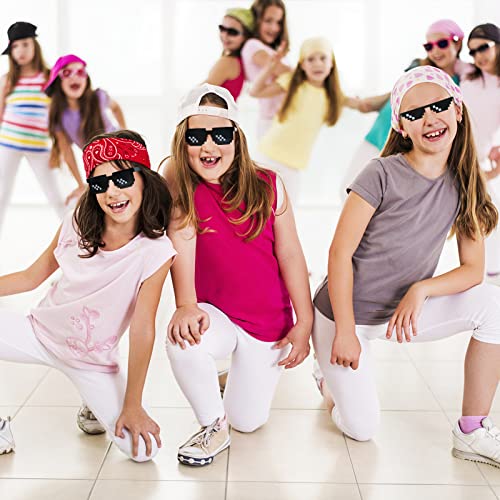 [3 Pack] Thug Life Sunglasses, Men Women Glass 8 Bit Pixel Mosaic Glasses Photo Props Unisex Sunglass Toy - Black4