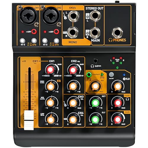 Table de mixage audio pour fête de mariage et baladodiffusion portable