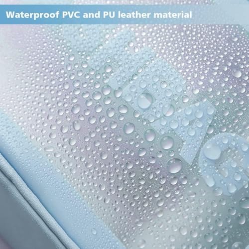 Image of KASHIVAL 3-Piece Clear Travel Toiletry Bags Set, Waterproof Transparent Makeup Organizer Pouches with Zipper, Large Medium Small Cosmetic Storage Cases with Carrying Handle (Blue)