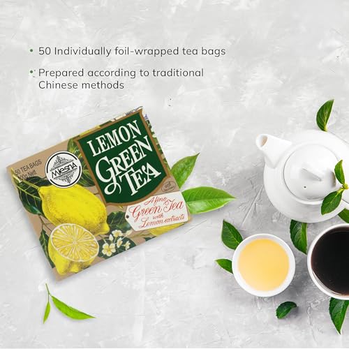 Image of Mlesna Lemon Green Tea 100g | 50 Foil-Wrapped Tea Bags | Pure Ceylon Green Tea | Rich in Antioxidant | Imported from Sri Lanka