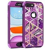 Asuwish Phone Case for iPhone 5S 5 SE 2016 1 1st Gen 5SE Cell Cover Hybrid Marble Full Body Hard Heavy Duty Slim Accessories iPhone5 iPhone5s iPhoneSE iPhone6se i 6SE iPhone5se Women Men Purple