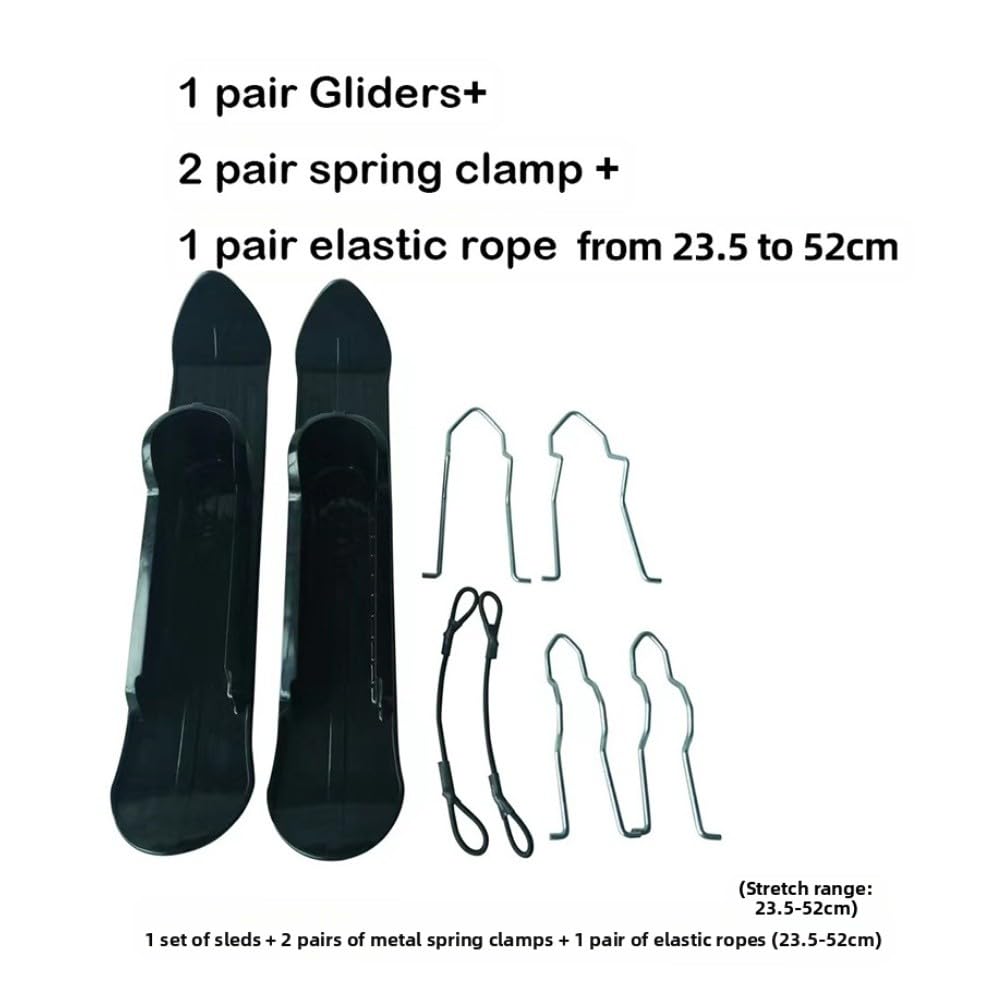 Luge à neige pour fauteuil roulant, vélo, scooter et poussette, roues 15-30 cm, noir