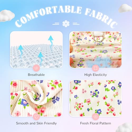 Floral Dog & Cat Dress with Tutu Skirt - Breathable Stretch Pet Clothes for Small Dogs Girl Cats & Puppies Birthday Party Outfit (Blue,Small) - Image 6
