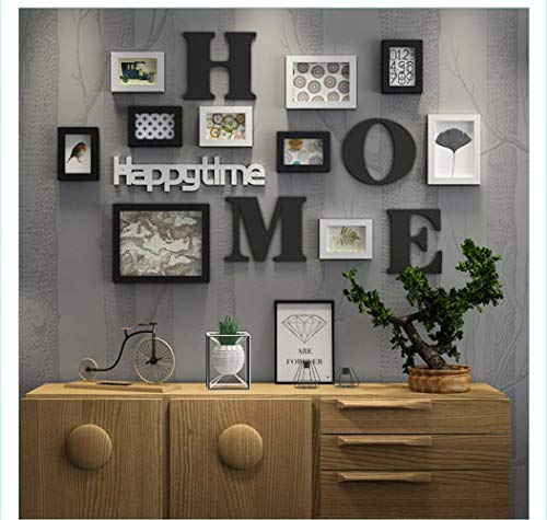 Lizp Madera Maciza Simple Foto De La Pared Conjunto De Marcos De Fotos para Multiples para Pared Creativo Marco De Foto Marco Pared De Fondo Dormitorio Marco De Fotos Collage Blanco