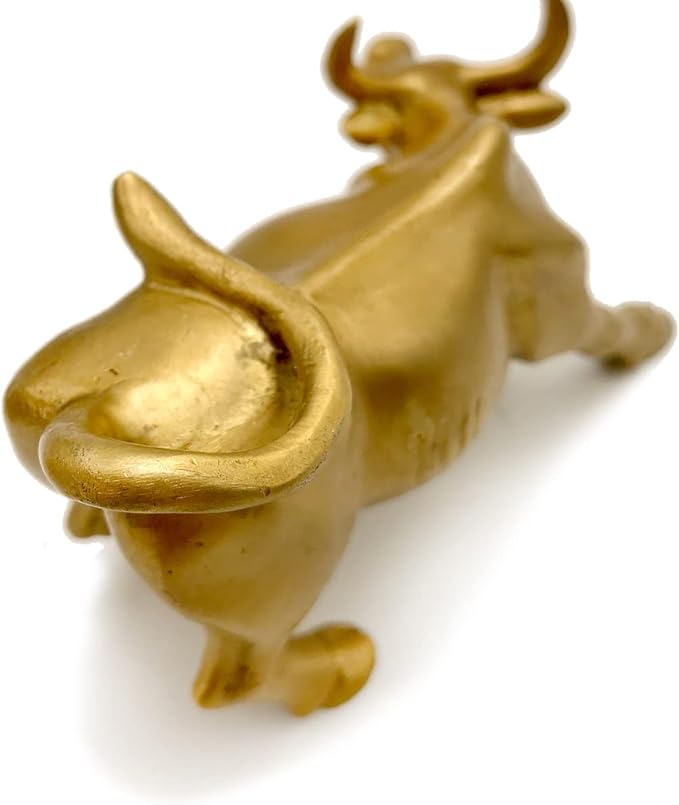Estatua de Toro de Latón Feng Shui para Decoración del Hogar 9.5x7x12cm miniatura 4
