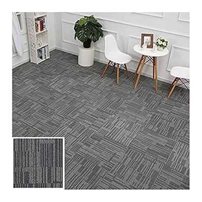 XLIHAWY Carpet Floor Tiles, Seamless Appearance Cuttable Carpet Tiles, Peel and Stick for Easy DIY Installation for Living Room Bedroom Office (Color : Light Grey, Size : 40pcs)