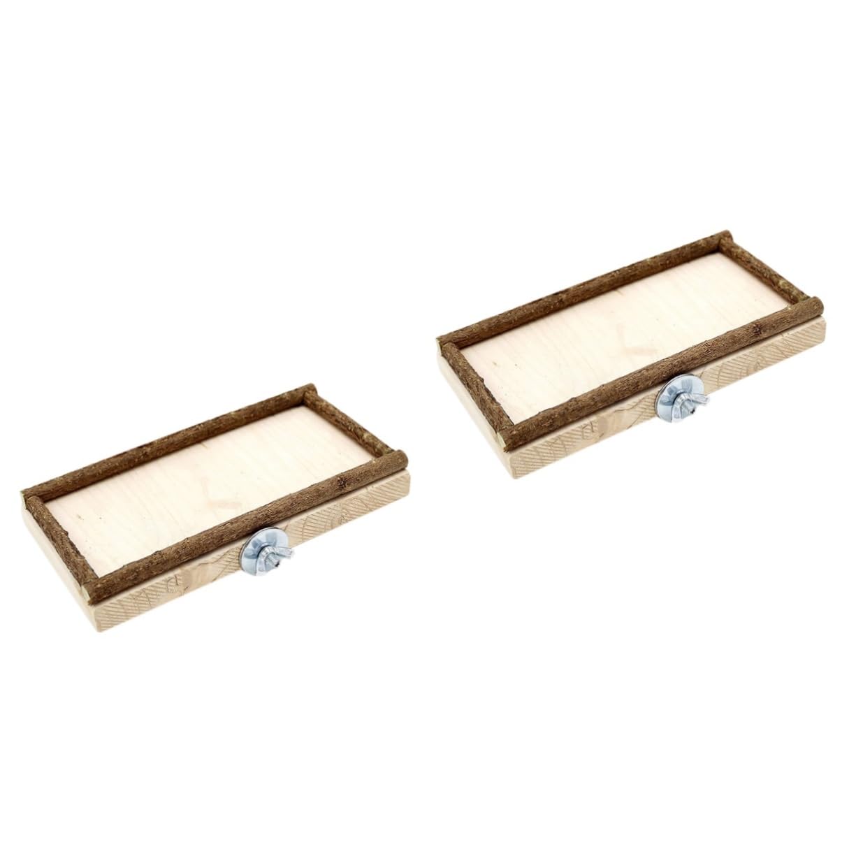 Toyvian 2pezzi Piattaforma Gioco Legno Per Pappagalli Giocattolo Per Uccelli Con Funzione Di Nutrimento Adatta Cockatiels e Pappagalli Facile Da Installare e Sicura Per Animali Domestici