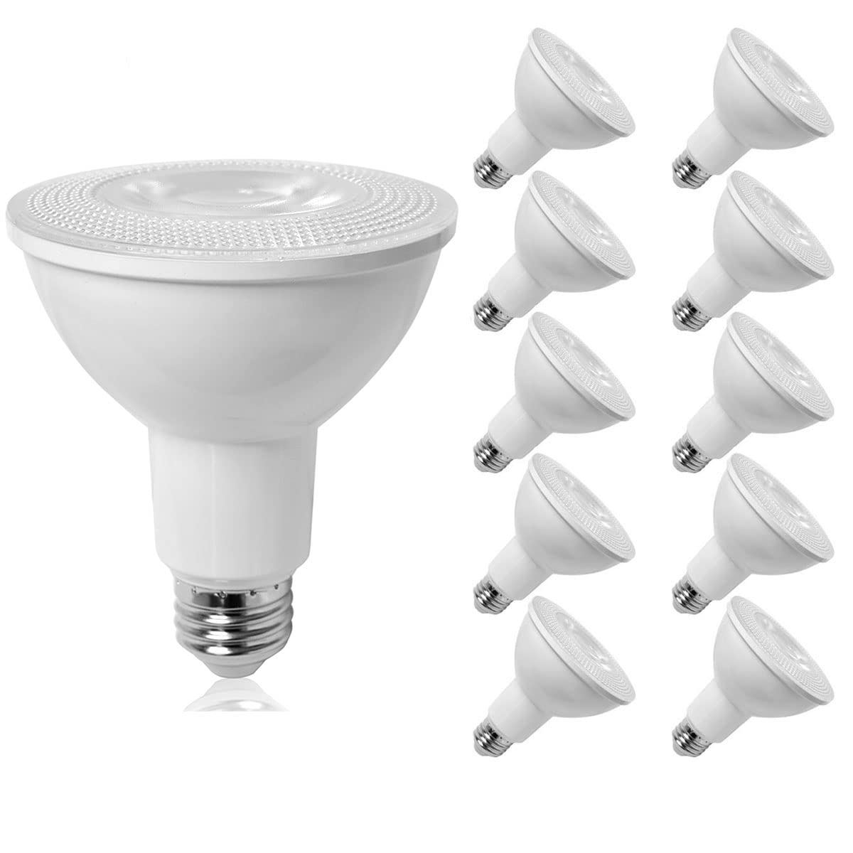 Paquete de 10 unidades LED PAR30 bombilla 12 W (75 W bombilla incandescente equivalente) luz, E27 Base (Casquillo) Luz blanca