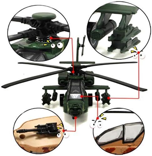 Amazon Utst 軍用 攻撃 ヘリコプターおもちゃ 空軍 ヘリ サウンド 付 ライト 付き プルバック 自衛隊 コレクション 誕生日 プレゼント 景品 などに ヘリコプター１ 迷彩緑 飛行機 ヘリコプター おもちゃ