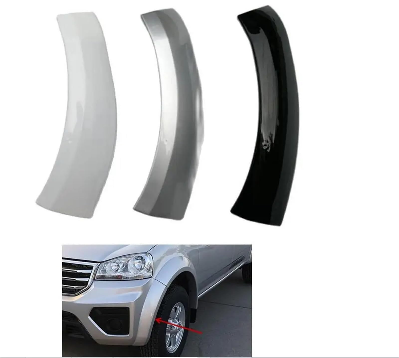 Sopracciglia Passaruota Per Great Per Wall Per Wingle 5 Per Steed 5 2009-2012 Angolo Paraurti Anteriore Protezione Sopracciglia Ruota(Black left)