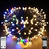 SHIONSPACE LED Christmas String Lights,300 LEDs Warm White and Multicolor Color...