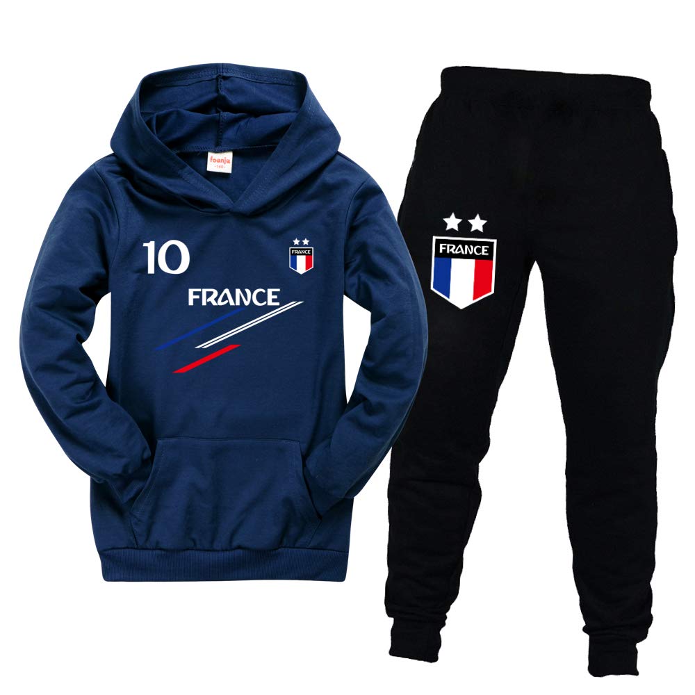 Jogging Enfant De Football France 2 étoiles Sweats à Capuche Survêtements garçon Sweats à Capuche Pantalons de Sport
