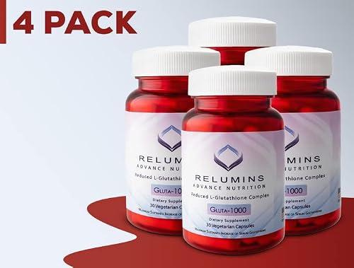 Relumins Advance Nutrition - 1000Mg Reduced L-Glutathione Complex 2X More Effective Than Jarrow At Raising Serum Glutathione, Antioxidant Supplement - Alpha Lipoic Acid, Rosehips - 120 Veggie Caps #TOP1