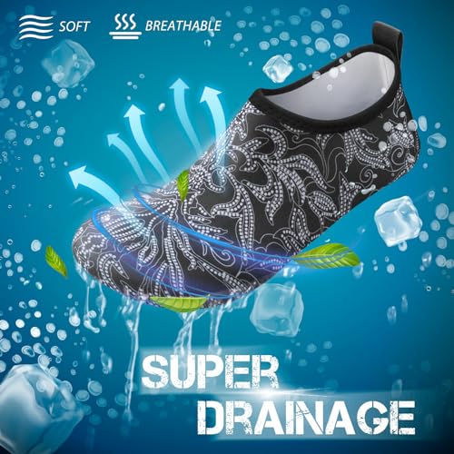 Image of SIMARI Water Shoes for Women Men Swim Aqua Socks Beach Pool Essentials Barefoot Surf River Boat Kayak Sea Yoga Sand Exercise Sport Accessories Breathable Quick-Dry Adult Youth Kid Size SWS001
