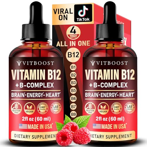 2 Pack Vitamin B Complex 20000 mcg - Vitamin B12 Sublingual Methylcobalamin Extra Strength Raspberry...