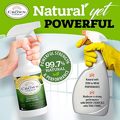 pH Balanced Natural Cleaning Spray (24oz Lemon Zest with Essential Oils) – Safe for All Surfaces – Surface Cleaning Sprayer & Scrubbers – Kitchen Countertop, Stove top, Bathroom, Shower Glass, Floors