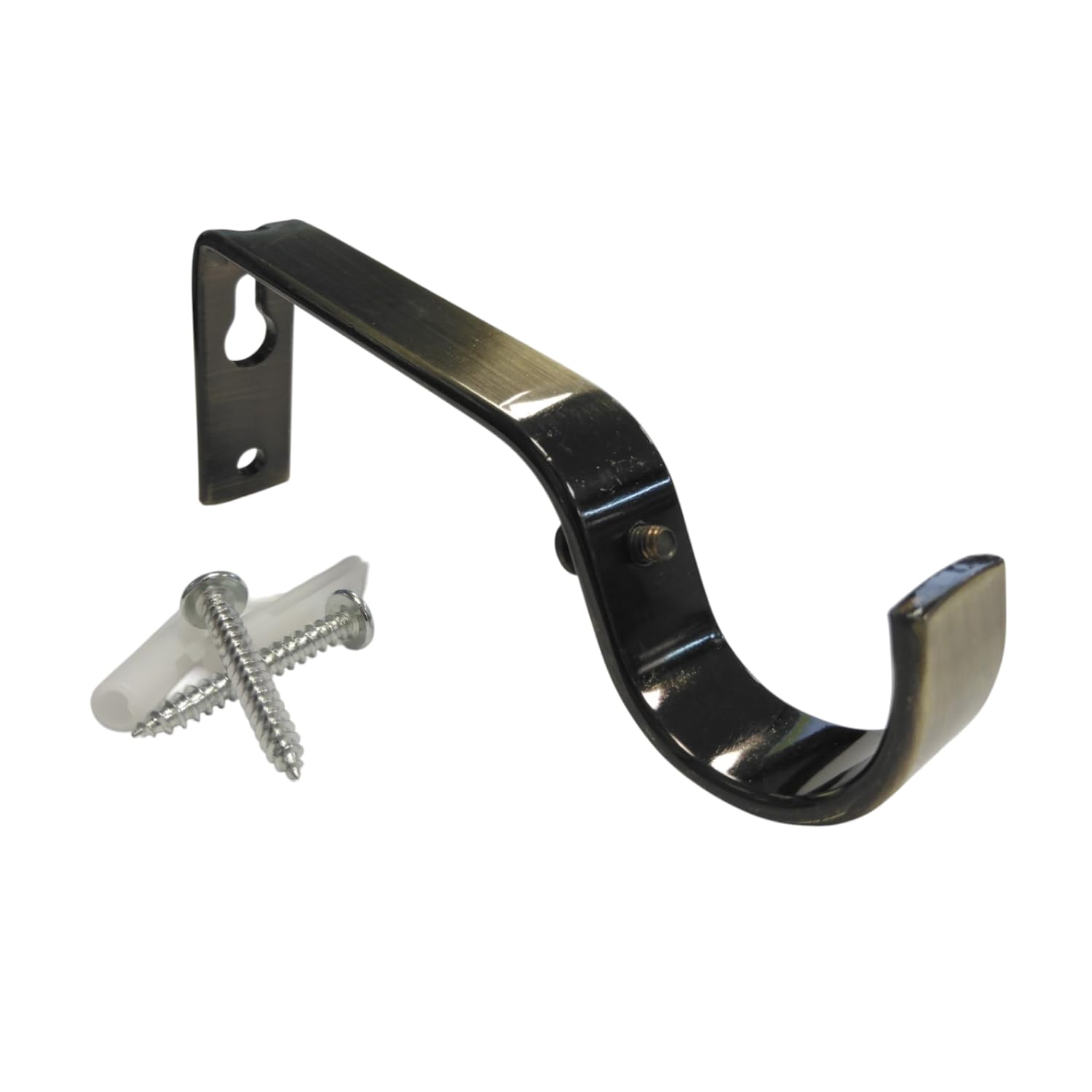 Bulk Hardware BH03239 Staffa di Supporto a Parete per Bastone per Tende, Set di 2 Pezzi