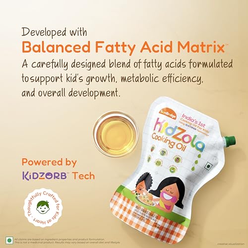 Image of Kidzola Cooking Oil for Kids - 750 ml | India's 1st Kids Cooking Oil | Low Absorption Oil | Pack of 2
