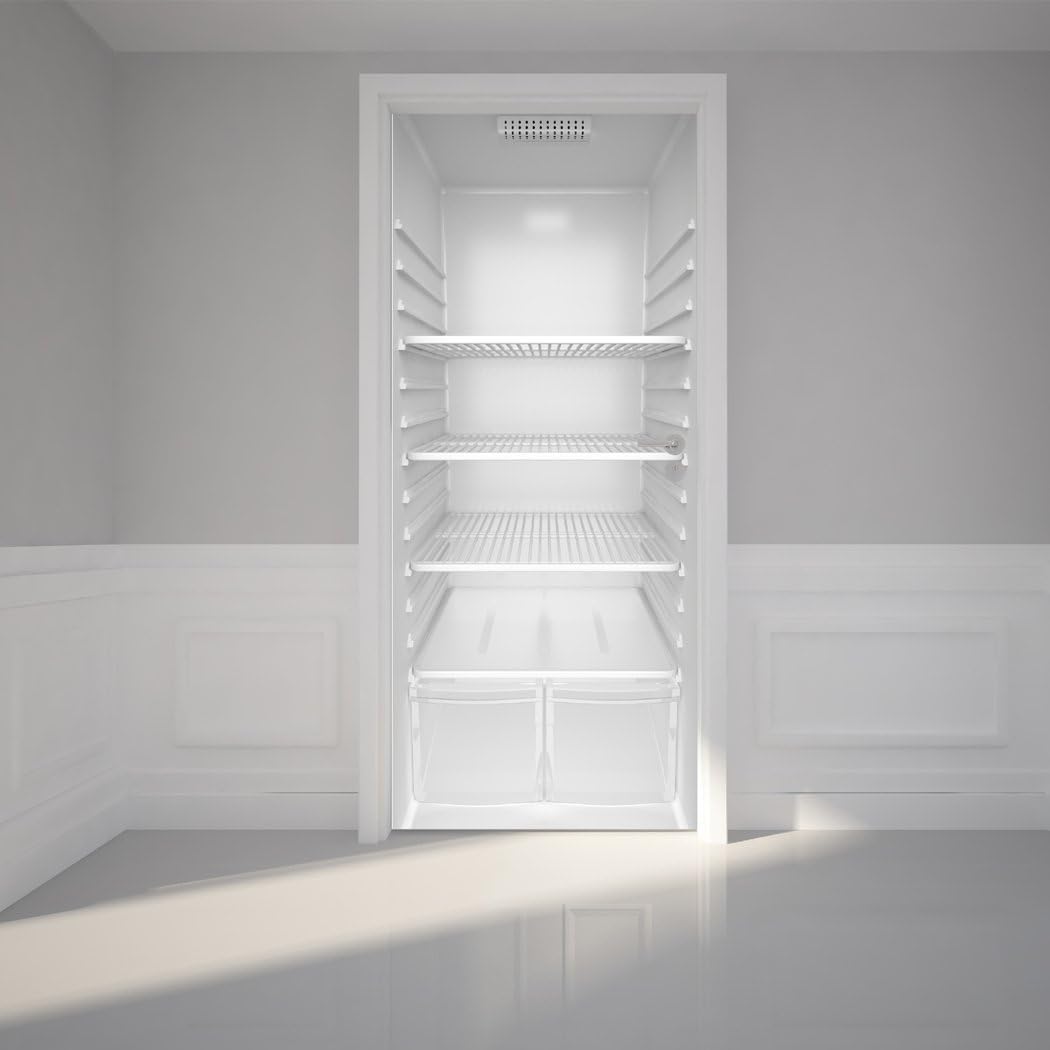 Door Wall Sticker Empty Refrigerator - Self Adhesive Peel & Stick Repositionable Fabric Mural 31" w x 79" h (80 x 200cm)