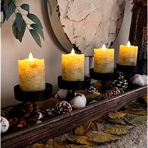 Homemory Flameless Votive Candles with Timer Remote, 2" x 3" Birch Bark Real Wax, Realistic Black Wick Battery Operated Candles, 6 Pack for Wedding, Party and Holiday Decoration Homemory Flameless Votive Candles with Timer Remote 2 x 3 Birch Bark Real Wax Realistic Black Wick Battery Operated Candles 6 Pack for Wedding Party and Holiday Decoration