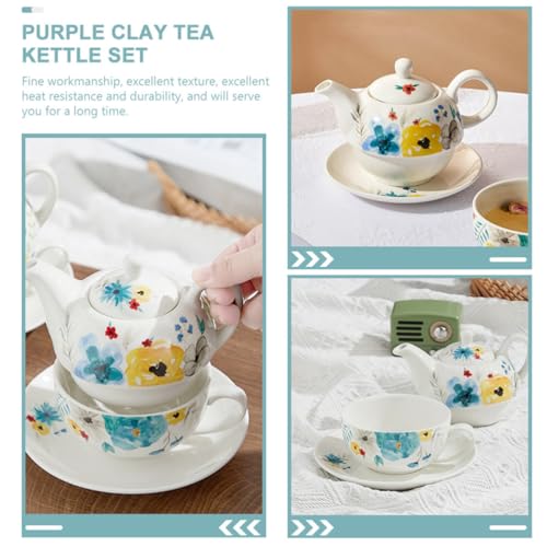 Juego de té de capacidad moderada OSALADI con plato para servir sin manchas en tu mesa de casa 4