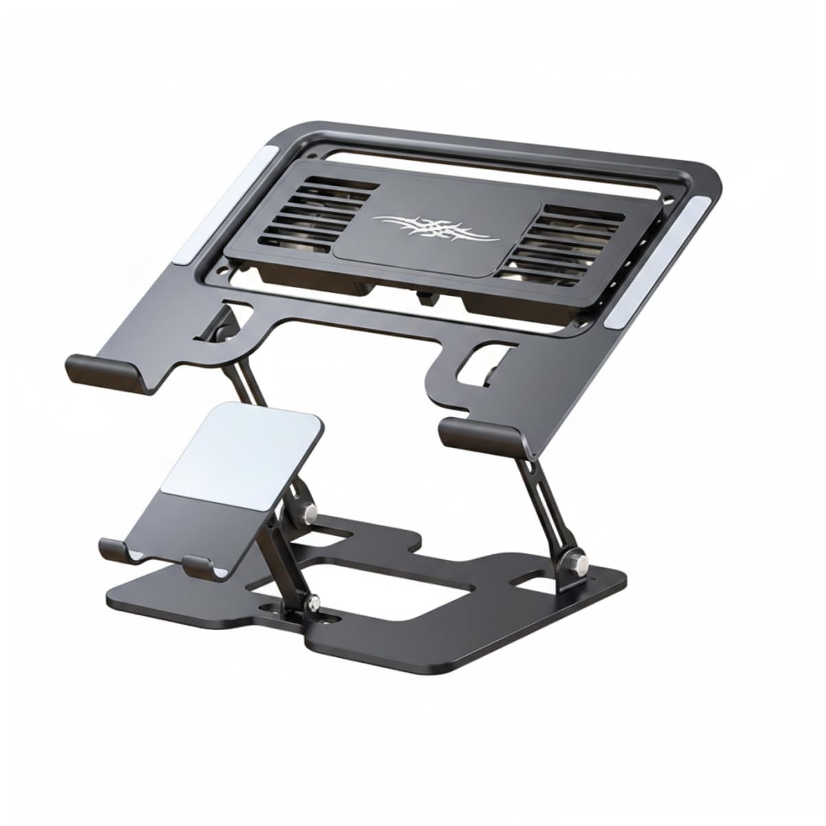Soporte para computadora portátil con Ventilador, Soporte de refrigeración para computadora portátil con Ventilador, para teléfono con refrigeración por semiconductores, Luces RGB, Altura aju