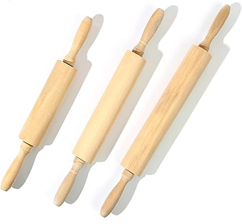 XBLDMJY Pack de 3 rodillos clásicos de madera, longitud de 16.0in