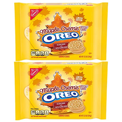 OREO Golden Sandwich Cookies, Limited Edition Maple Flavor Creme (12.2 oz) ( 2 pack )