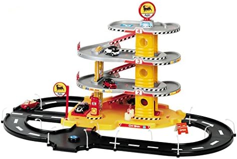 Unogiochi 804 3 Levels Garage with Round Track and 2 Cars, Multi-Color