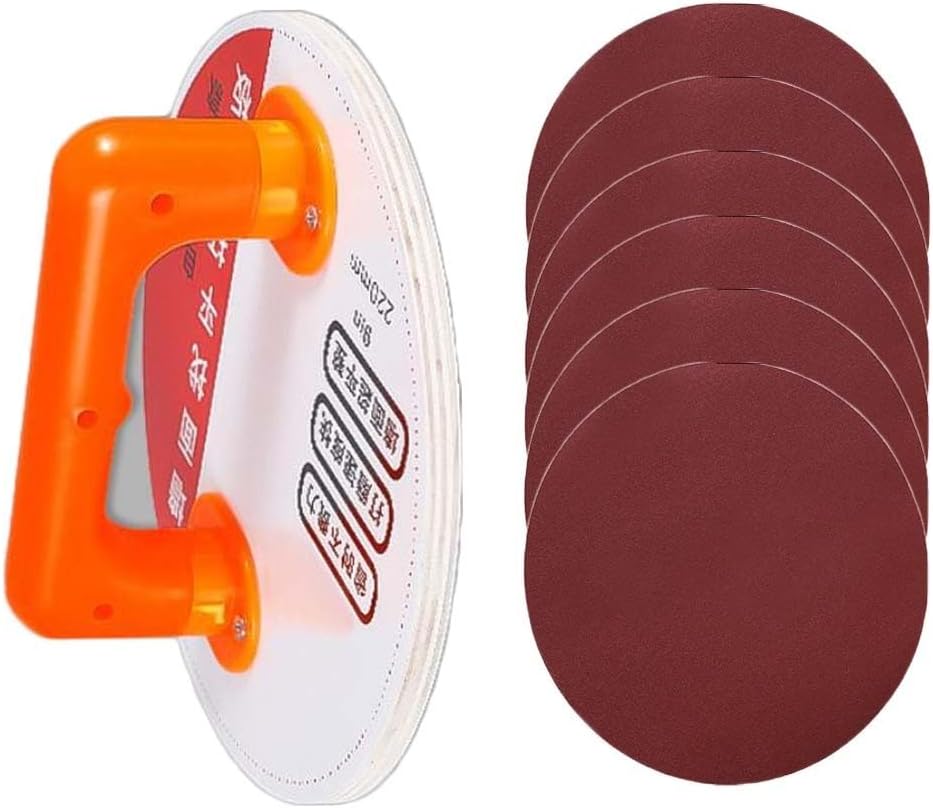 Sandpaper Holder 9 Inch, Round Sanding Disc Pad With Handle, Drywall Sanding Tool For Walls, Ergonomic Hand Sanding Block, Hook And LOOPs Backer(a)
