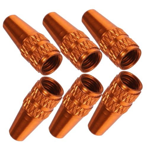 6 tapas naranjas para válvula de neumático de bicicleta, de aluminio, con excelente sellado y protección contra el polvo, tratamiento anodizado miniatura 1