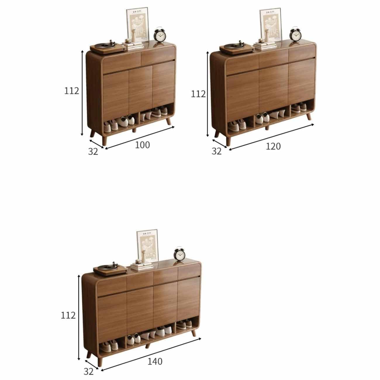 Amazon｜シューズキャビネット木製 下駄箱 靴箱 8段 引き出し付き 扉