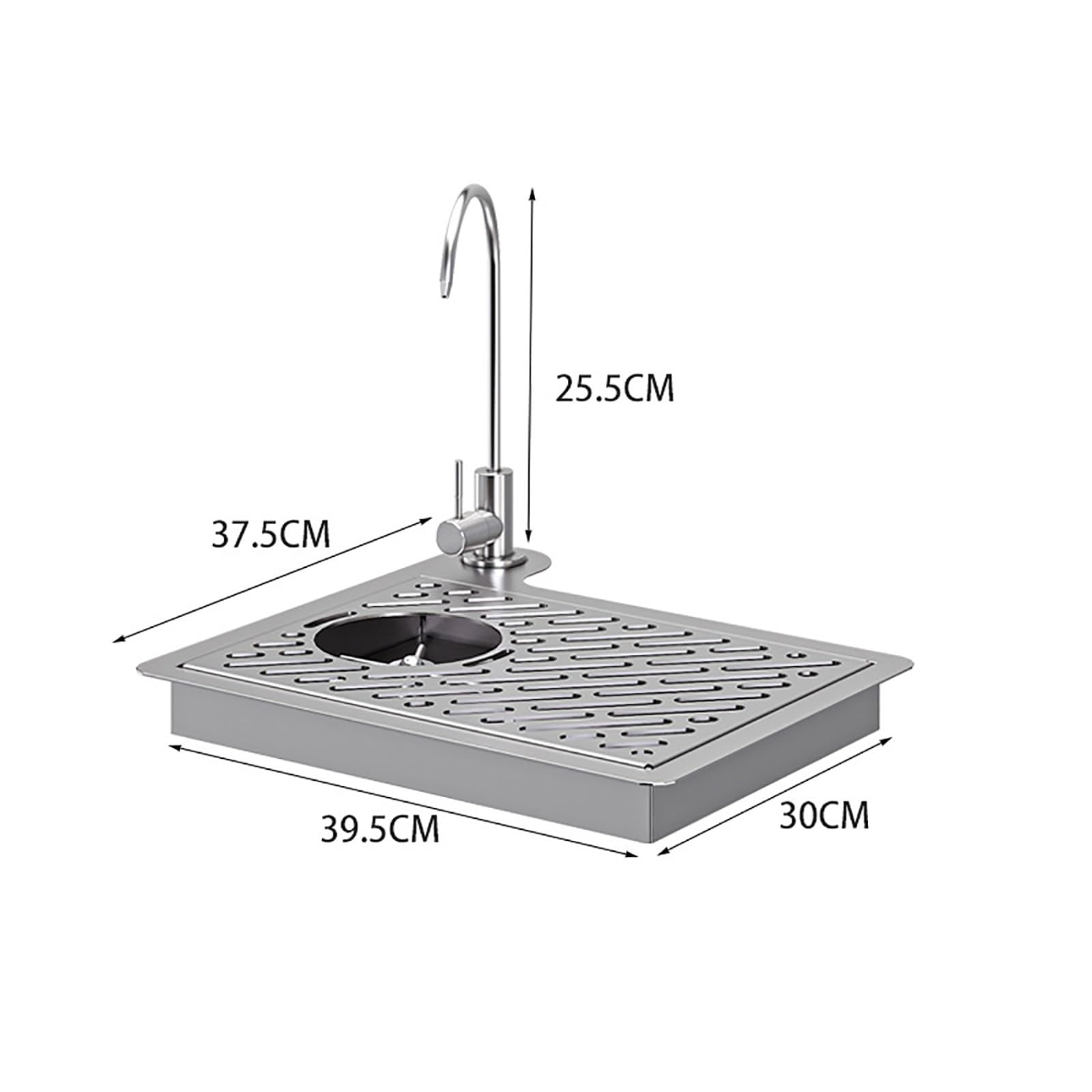 Lavavasos Comercial con Grifo Y Bandeja De Drenaje, Limpieza A Alta PresióN con Chorro MultiáNgulo De 360°, InstalacióN Sencilla E Integrada, para CafeteríAs, Hoteles Y Restaurantes(S)
