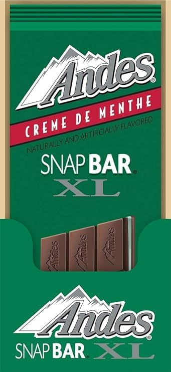ANDES Mints Crème De Menthe Snap bar Xl Chocolate bar, 12Count