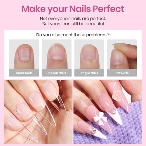 Image of Beetles Gel Nail Tips Etch-X- Stiletto Medium, 384pcs 12 Sizes