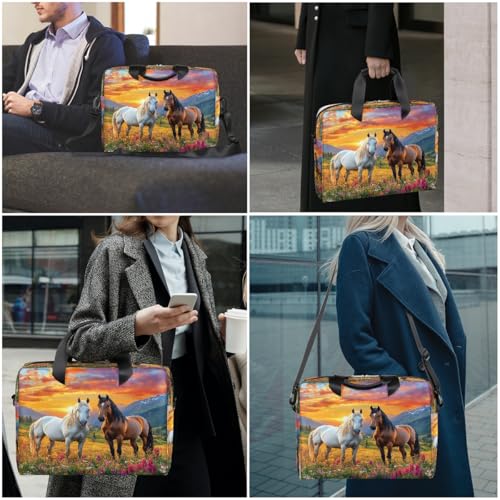 Bolso para portátil con estampado Sunset Mountain 13-16 pulg miniatura 2