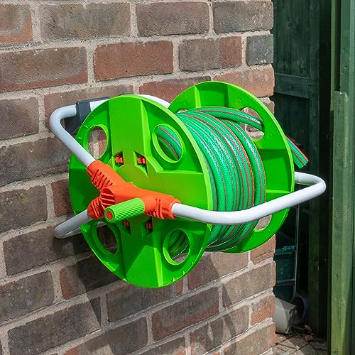 Garden Hose Reel PVC Wall Mounted Hanger (Pack of 2) with Screws and Wall Plugs, Green - Image 4