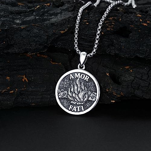 PELOVNY Memento Mori Necklace 925 Sterling Silver Gothic Skull Pendant Stoicism Jewelry Gifts for Men Women 22+2 Inch Chain4
