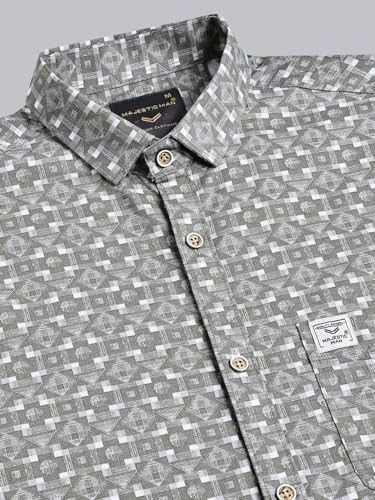 Image of Majestic Man Pure Cotton Slim Fit Printed Casual Shirt for Men