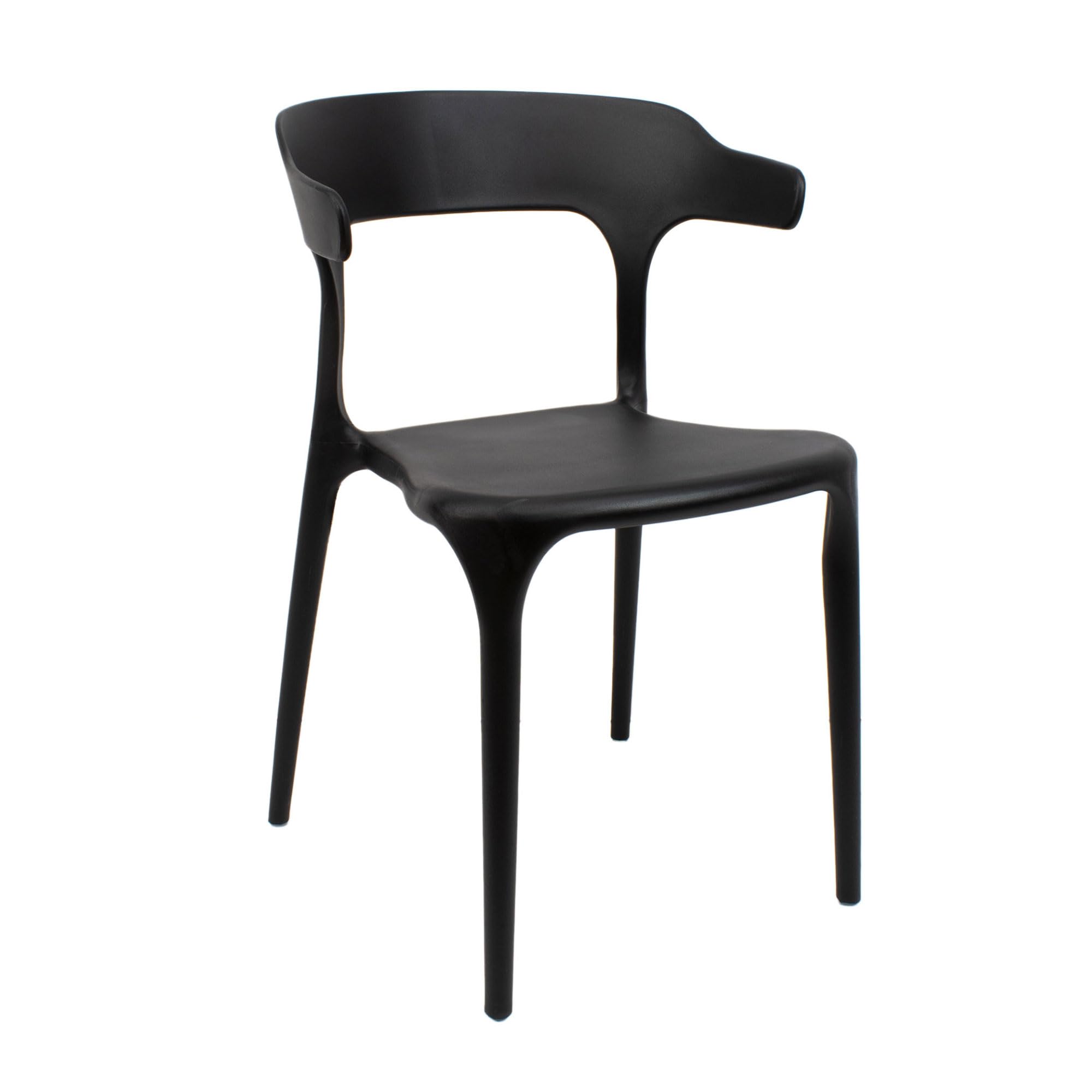 THE SECRET HOME - Pack de 1, 2 y 4 Sillas de Diseño Moderno para Comedor - Asiento de PVC Apta para Interior y Exterior - Ideal para Salón, Terraza y Cocina - 76 x 51 x 52 cm (1, Negro)