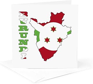 3dRose Greeting Card - Outline map of Burundi filled with the Burundian flag - Flags and Maps - Africa