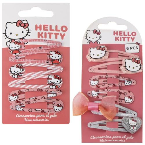 Hello Kitty – Set di 12 fermagli per capelli per bambini – clip Hello Kitty ragazza – accessori per capelli ragazza – idea regalo compleanno bambino